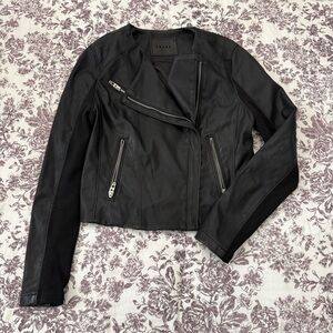 Women's Black Leather Jacket size S